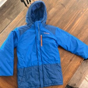 Columbia Kids Blue Two-Tone Hooded Ski Snow Jacket